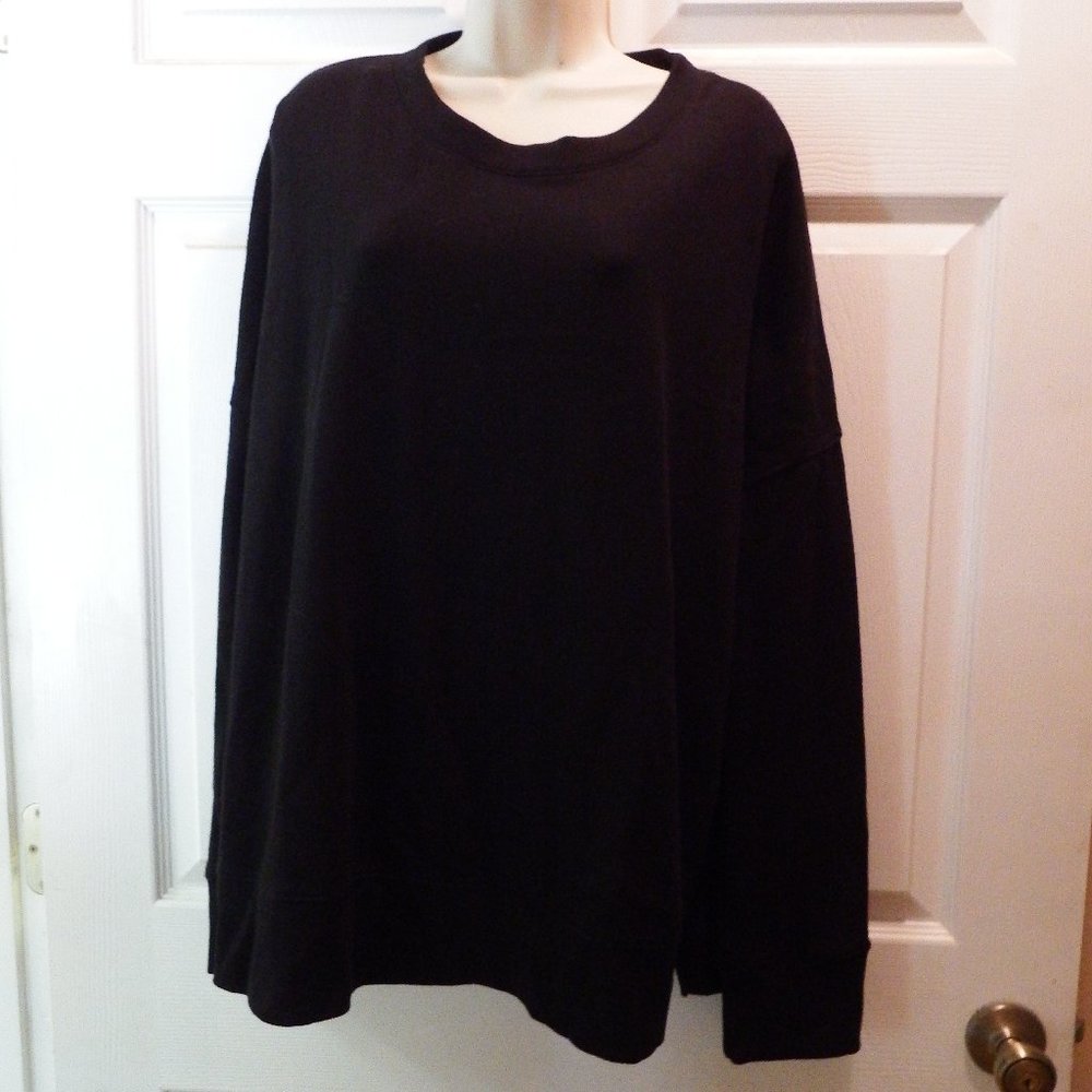 Women's long sleeve long sleeve top, Size XXXL, Black